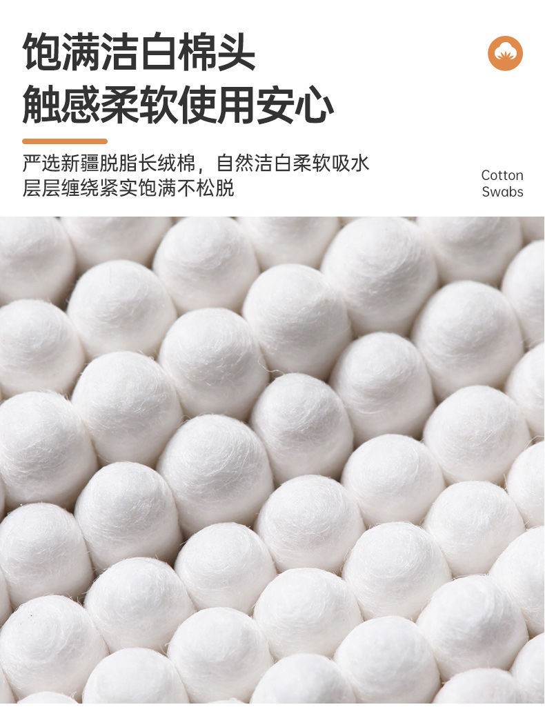 挖耳化妆专用无菌一次性尖头棉棒双头棉花棉球一次性双头棉签500支1盒