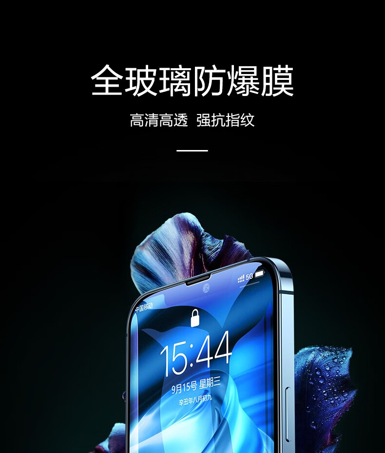 闪魔 苹果13钢化膜 iphone1贴膜保护光防13promax防窥3Promax手机膜mini全屏无边高清抗指纹抗蓝光防窥保护贴膜 【13promax 防窥膜】1片 +神器详情图片3