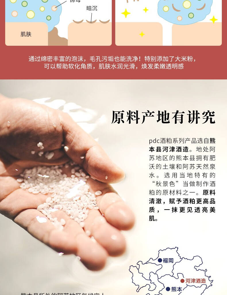 pdc碧迪皙日本原装进口酒粕洗面奶 温和清洁补水改善暗沉亮肤控油细腻毛孔女士男士 酒粕洗面奶170g