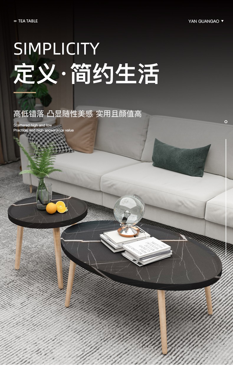非洲鹰北欧客厅小户型茶几轻奢现代圆形网红小桌床边桌边几角几简约迷你床头桌茶水架洽谈桌会议桌矮桌炕桌 50圆桌【白拉丝】 44cm高