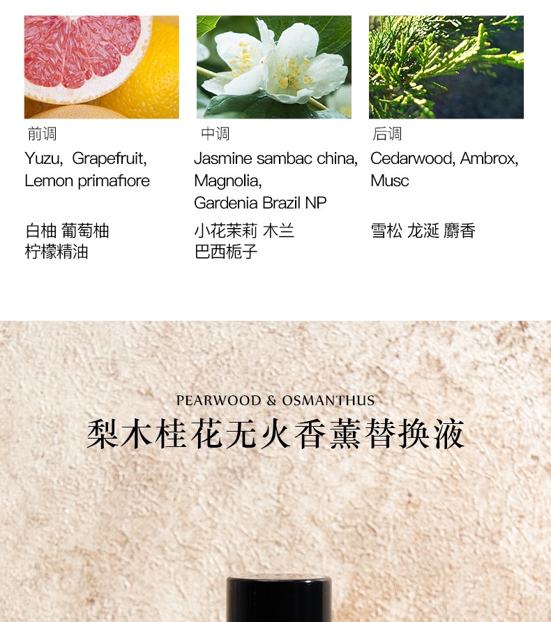 冰希黎/Boitown 大师精粹系列无火香薰替换液家用持久散香 莲与山茶香薰替换液80ml