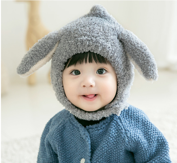 安波尔特儿童女宝宝护耳帽婴儿帽子秋冬婴幼儿1一2—3岁可爱超萌冬季男童女童  米色儿童护耳帽