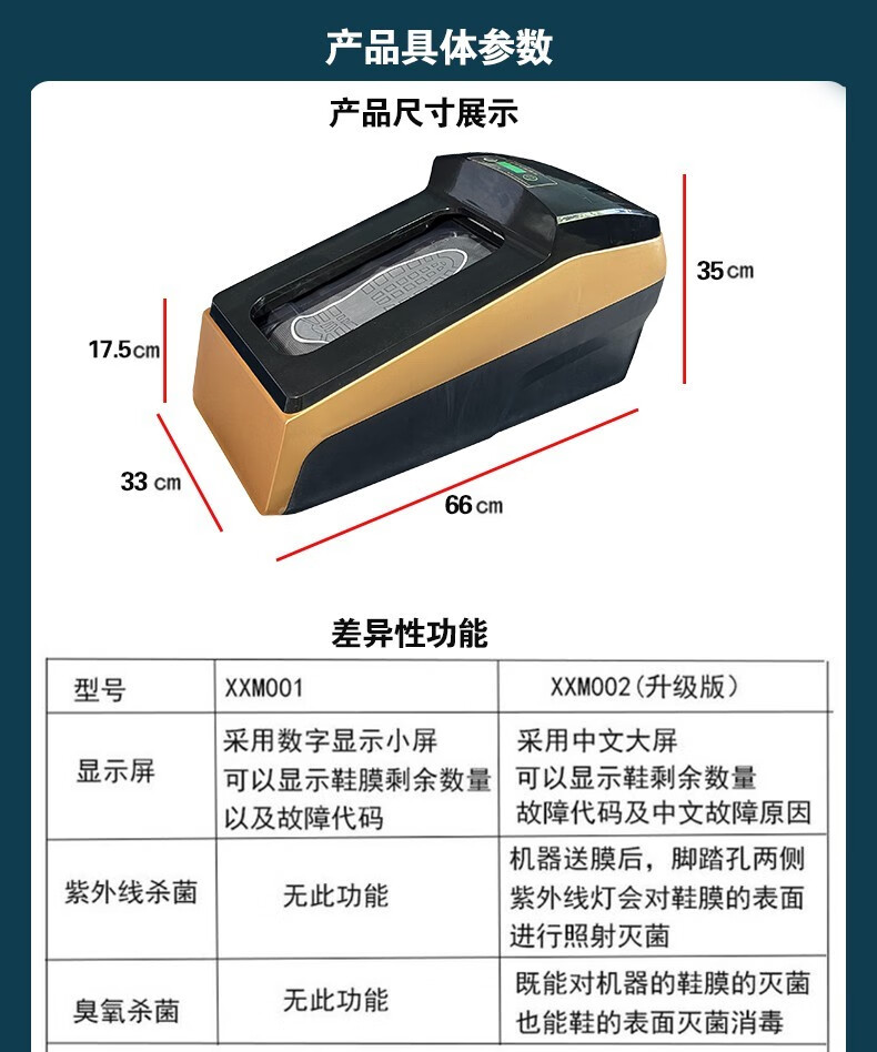 古达全自动鞋膜机智能紫外线消毒热缩覆膜机样板房公司酒店高端鞋套机 防滑鞋膜1000只（一卷）