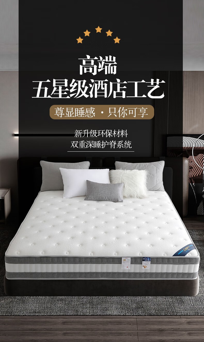森林雅苑 弹簧床垫静音席梦思乳胶椰棕床垫 1.8米软硬两用22cm酒店床垫 挚爱-豪华款22cm 2000*2000