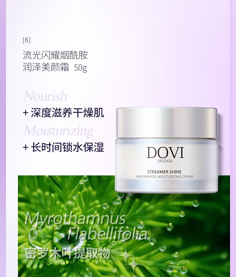 肌琳莎烟酰胺补水套装护肤品流光闪耀烟酰胺润泽保湿七件套男女 七件套
