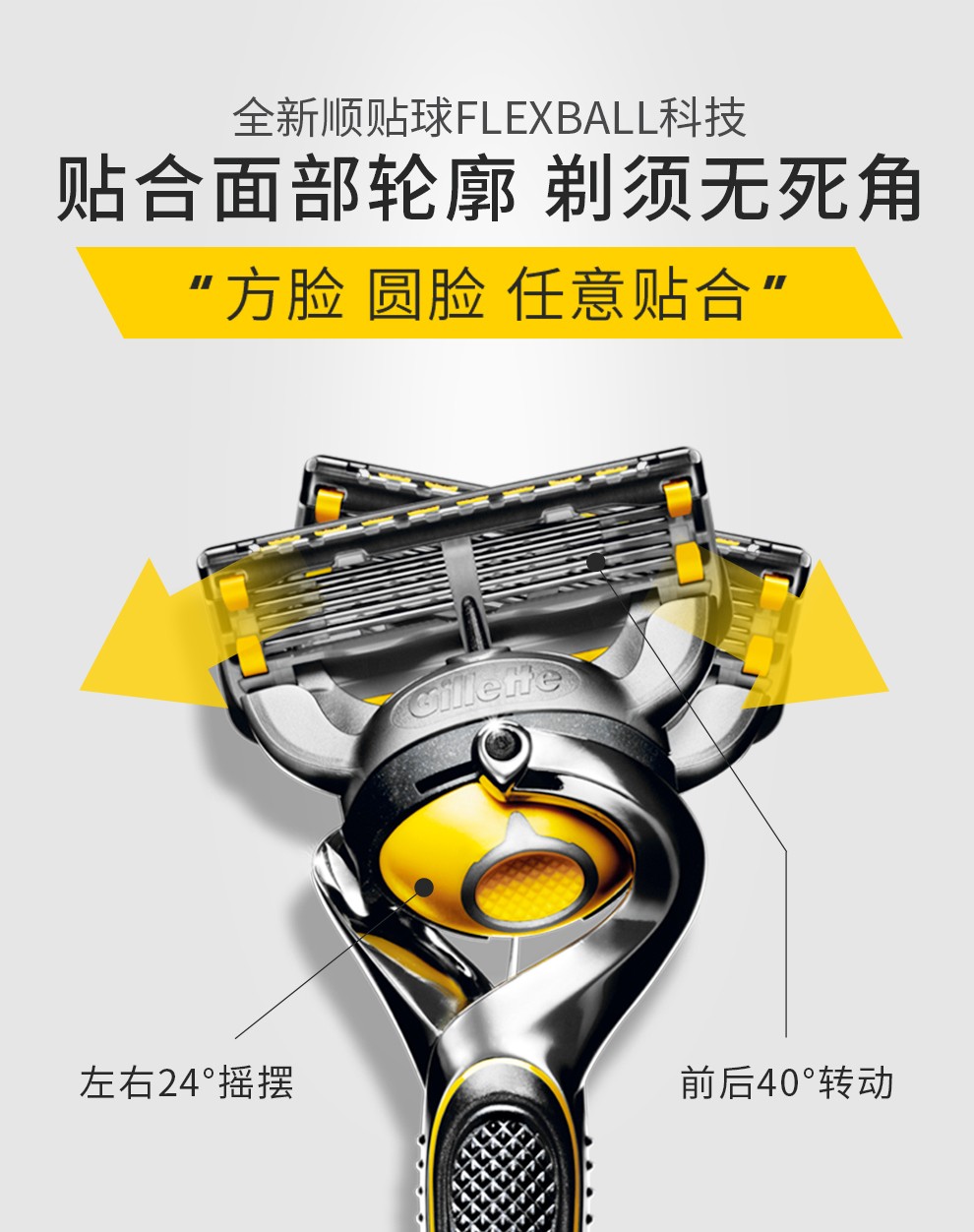 吉列Gillette锋隐致护剃须刀男士手动刮胡刀片锋速5层刀头 致护8刀头【实惠大包装】