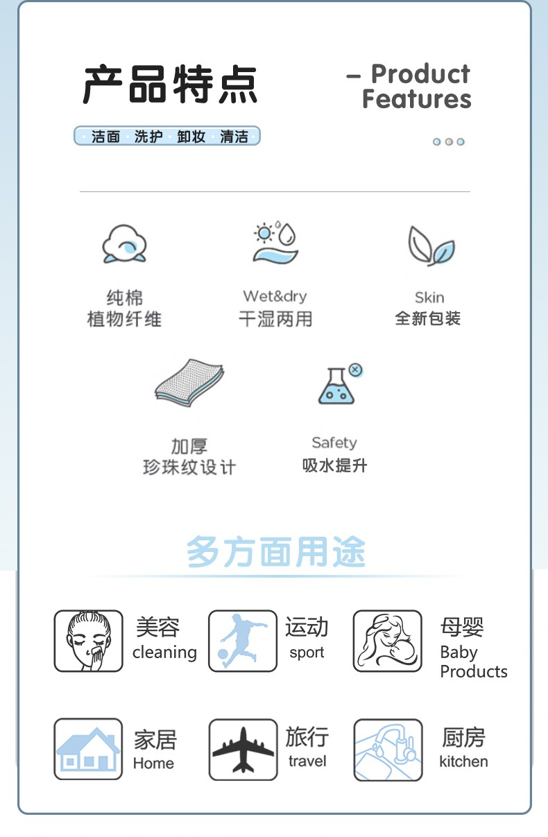 韩水仙（HINSOCHA）【10包囤货】一次性洗脸巾抽取式擦脸洁面巾干湿两用绵柔巾卸妆 洗脸巾1包【50抽】