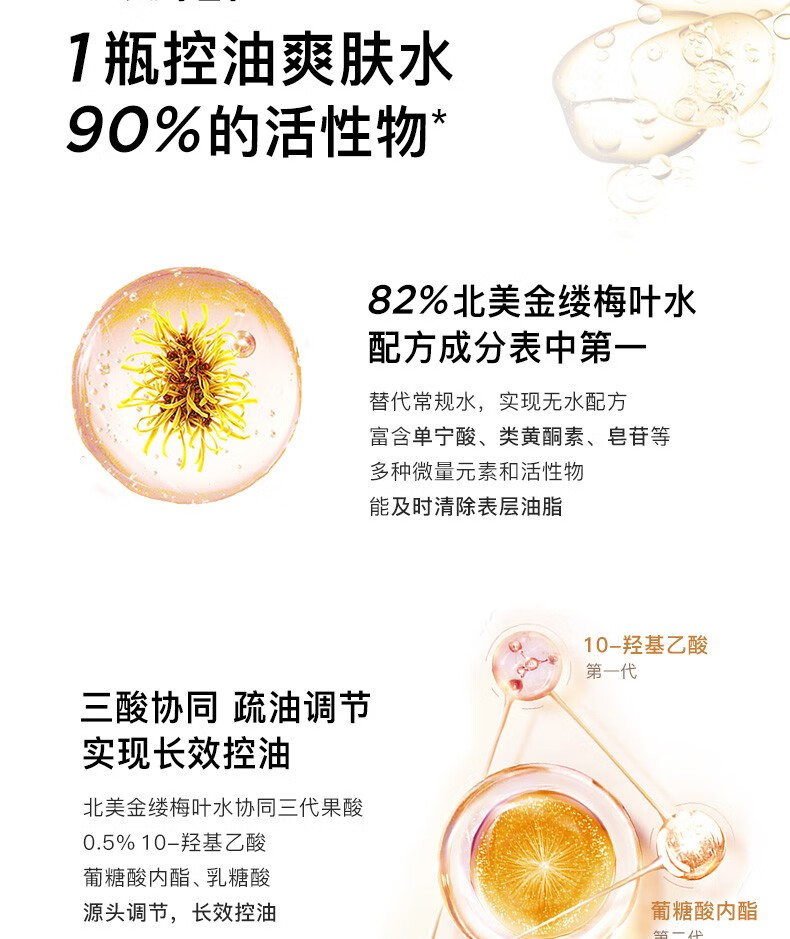 如薇（RNW） 金缕梅爽肤水女补水保湿收缩毛孔水控油清爽敏感肌 1瓶装
