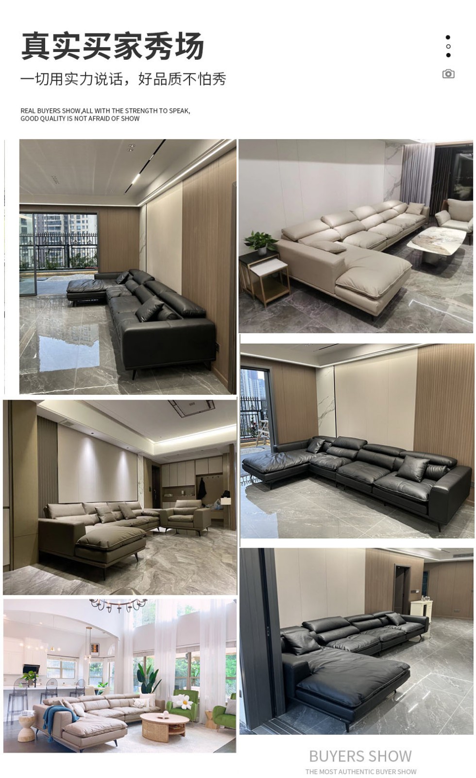 【领神卷1000元】迪伦公馆 沙发 头层牛皮意式羽绒意大利进口黑色沙发客厅现代轻奢 单人+双人+贵妃位3.68M