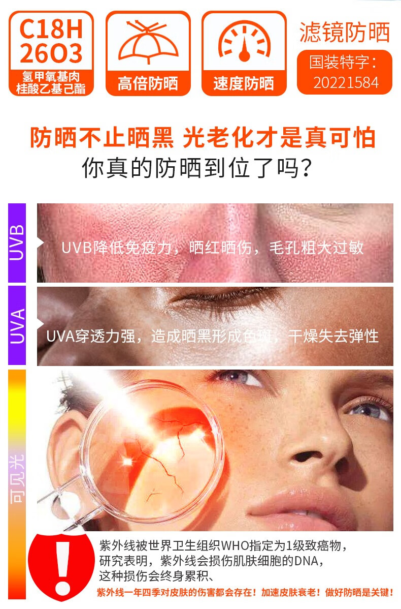仁和防晒喷雾面部防晒霜轻透倍护防晒乳多重防护紫外线学生军训 防晒霜1瓶50ml（SPF30PA++）