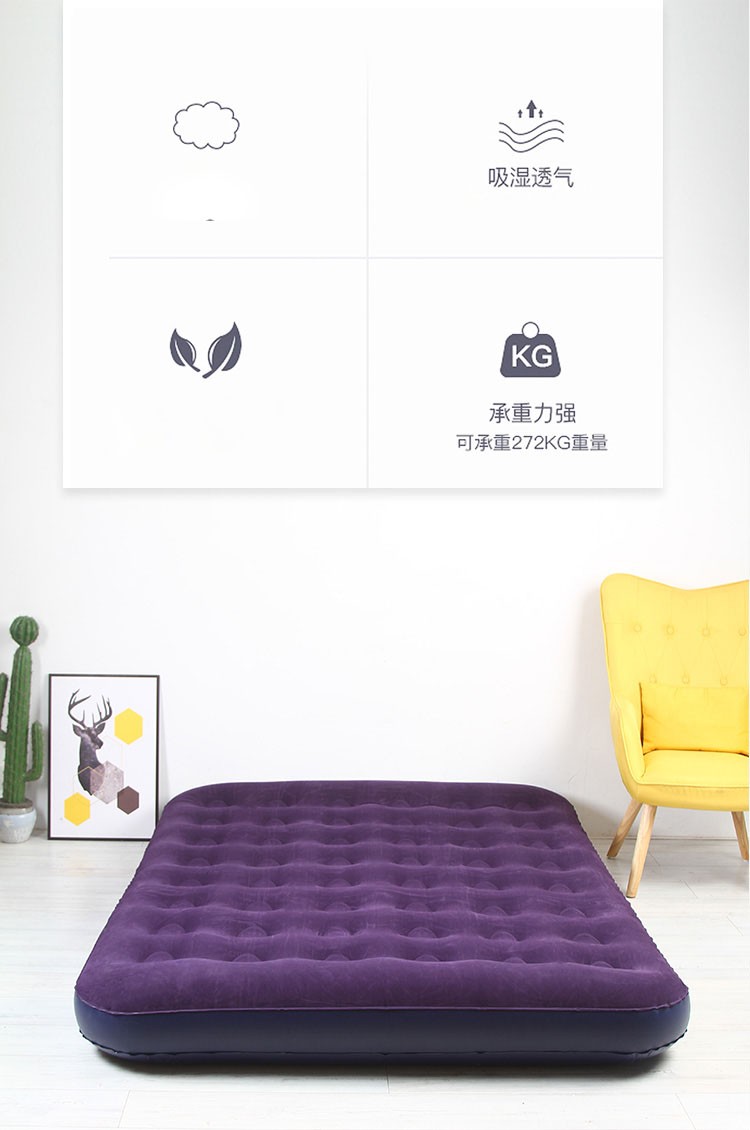 泰旭嘉气垫床充气床垫家用单人双人床午睡午休床居家躺椅简易加厚折叠床便携户外帐篷垫露营行军床懒人靠背床 双人【188x137x22cm】【电泵】【礼品4】
