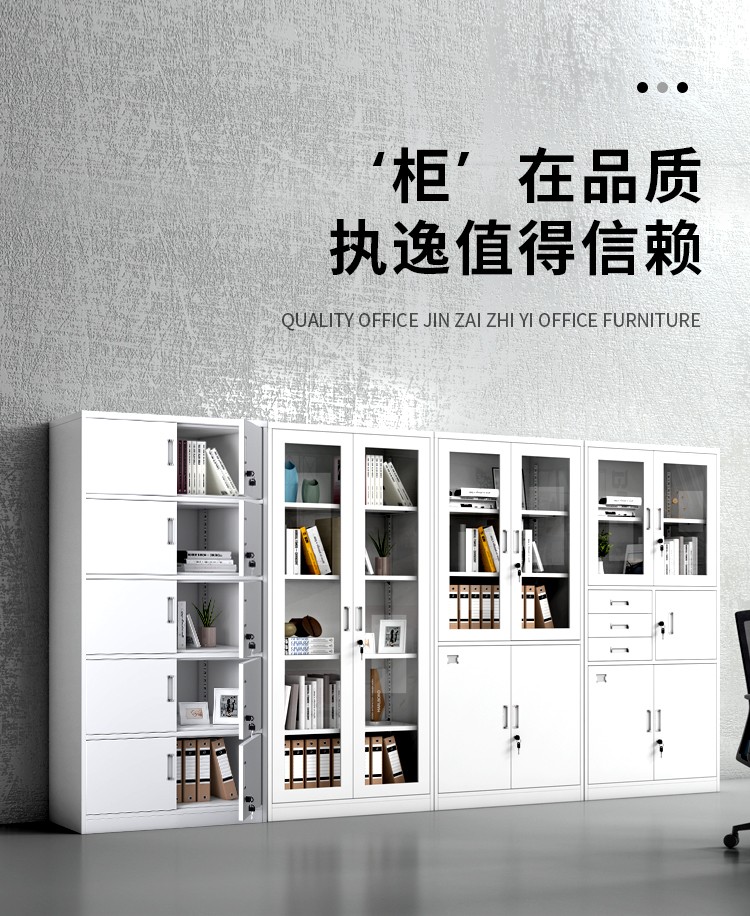 执逸文件柜办公柜铁皮柜五节柜单节资料档案柜凭证柜矮柜 七块板文件柜 经济款