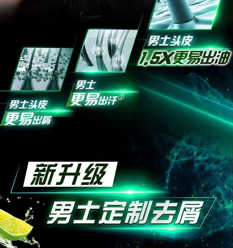 HOUMAI清爽洗发水洗发露去屑止痒控油持久留香家庭装男女装 清爽控油+多效水润