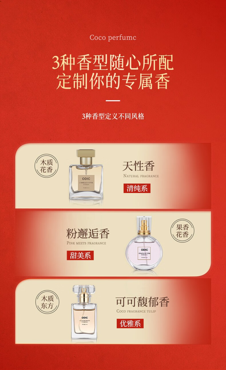 ODIC【跨年礼物】圣诞香氛香水礼盒持久留香送女友送老婆甜蜜浪漫礼物 礼盒装 浪漫甜蜜香氛、