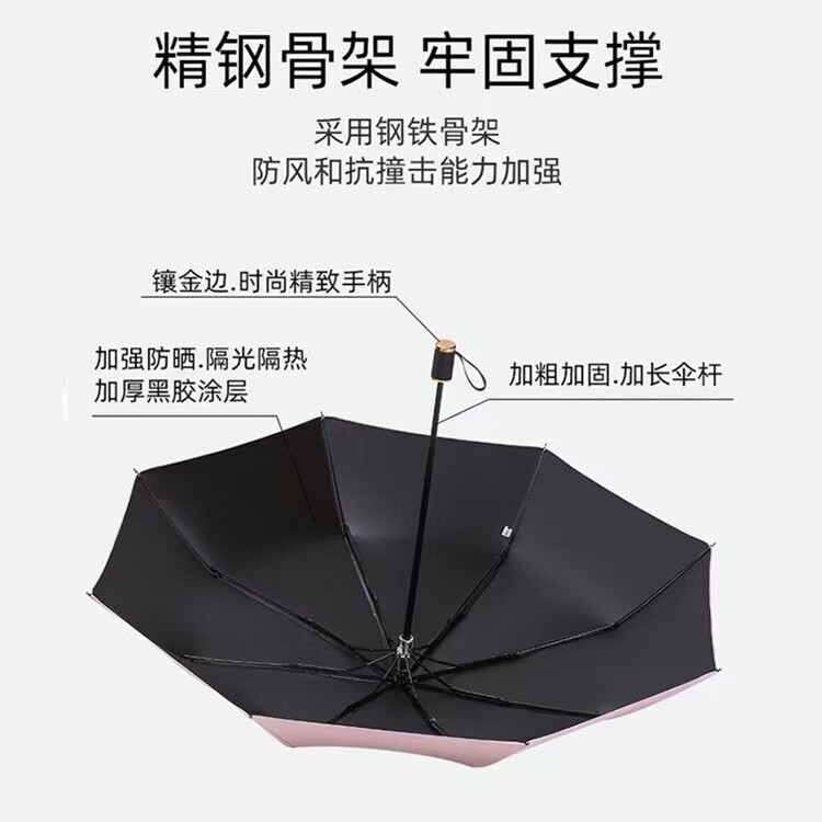灰妮子美妆防护太阳照射户外出行晴雨通用 粉色