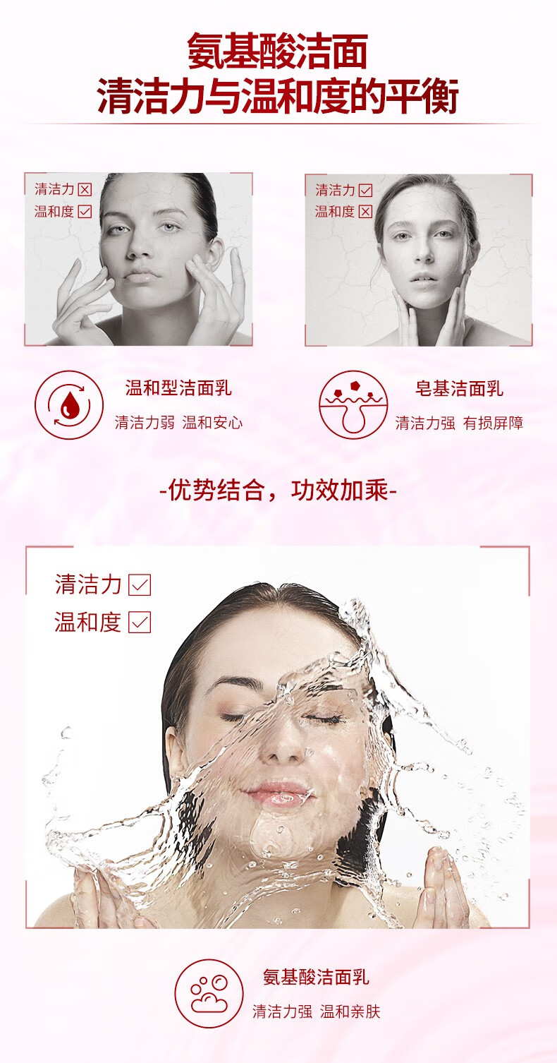 欧莱雅洗面奶氨基酸温和深层清洁滋润洁面乳30ml便携装 复颜洁面乳30ml*4