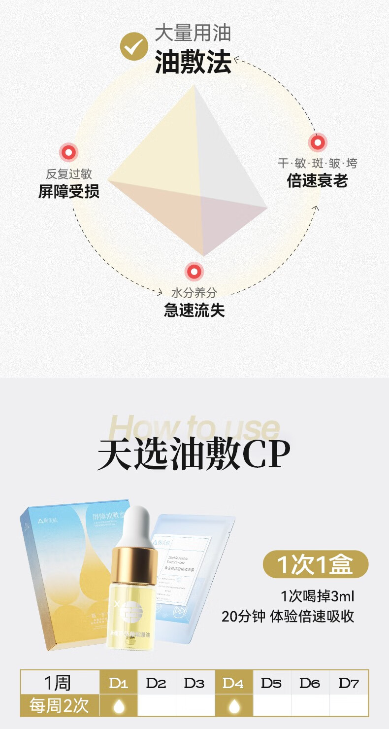 衡美肤能量油回购礼 油敷盒精华油以油养肤修护脸部屏障抗皱面部精油 油敷盒单盒