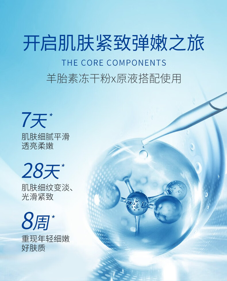 QDQ羊胎素多肽弹嫩冻干粉套装25mg*30支+3ml*30支+10ml*4支