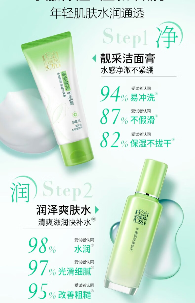百雀羚（PECHOIN）套装女草本精粹惊喜礼盒四件套水乳补水保湿妈妈秋冬护肤品舰旗店
