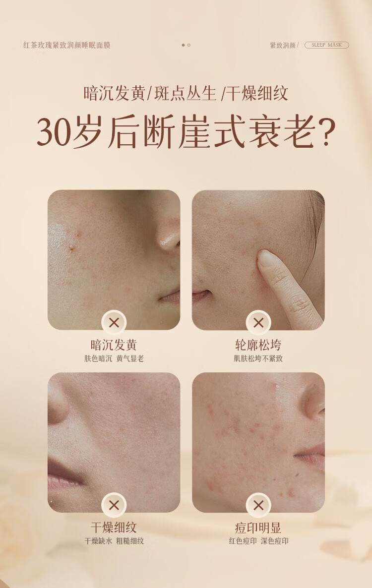 碧素堂睡眠面膜免洗补水保湿提拉紧致收缩毛孔熬夜懒人涂抹式面膜护肤品 免洗睡眠面膜【1瓶】