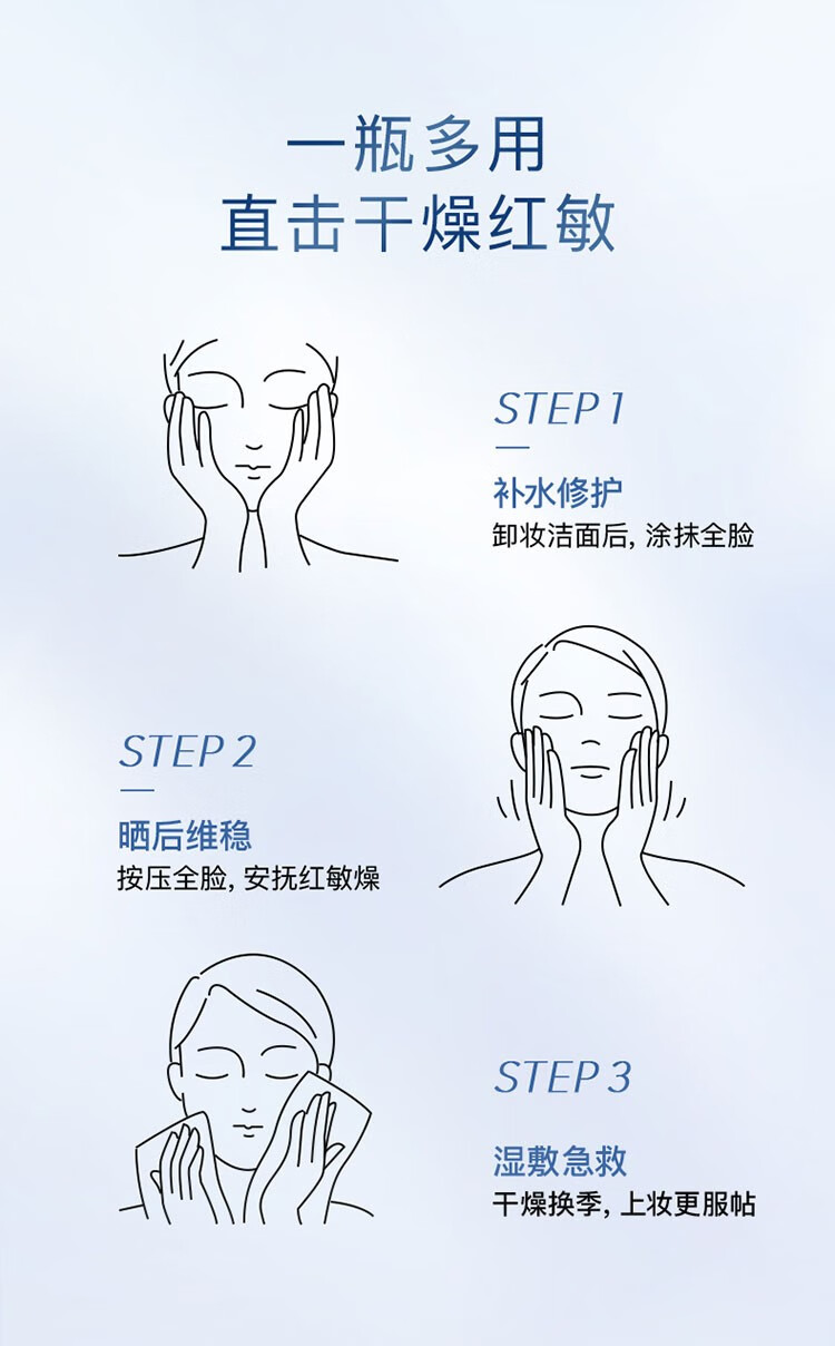 卓沿（SKIN ADVANCED）屈臣氏白金舒润系列  面部护肤套装敏肌适用 泡沫150ml+啫喱150ml+乳液50ml