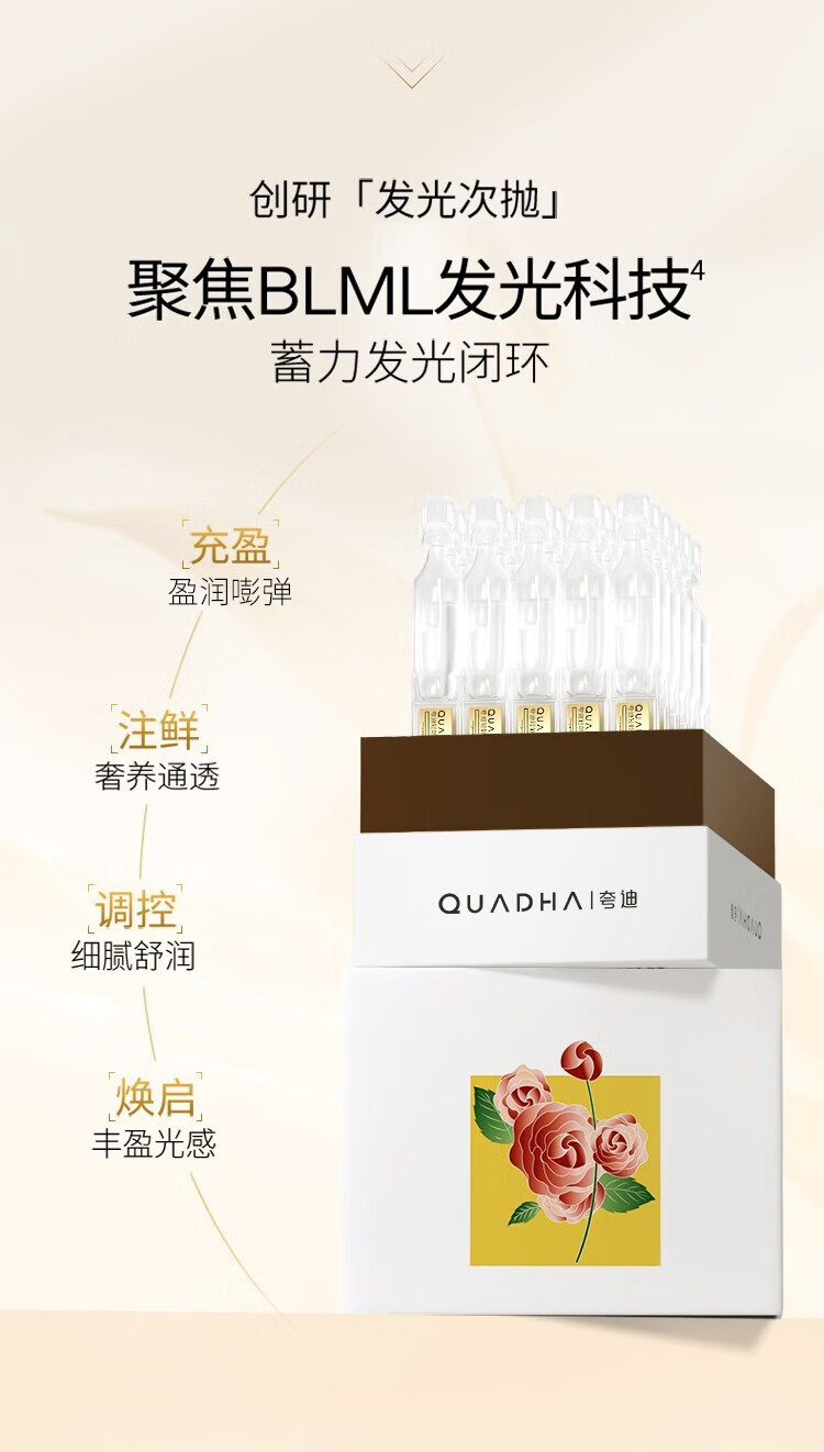 夸迪华熙5d玻尿酸精华液次抛面部精华安瓶补水保湿护肤品女 焕颜1.0次抛精华单支1ml*4