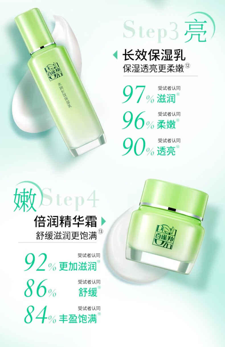 百雀羚（PECHOIN）套装女草本精粹惊喜礼盒四件套水乳补水保湿妈妈秋冬护肤品舰旗店