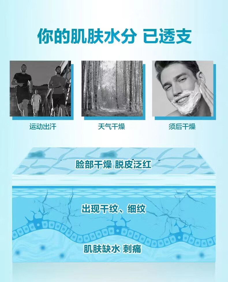 曼秀雷敦（Mentholatum）爽肤水男士护肤洁面补水保湿水收缩毛孔学生清爽滋润细致毛孔 洁面+冰露+润肤乳（保湿滋润）