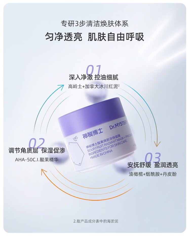 神秘博士（mystey doctor） 神秘博士酸果涂抹面膜 清洁毛孔深层净彻泥膜
