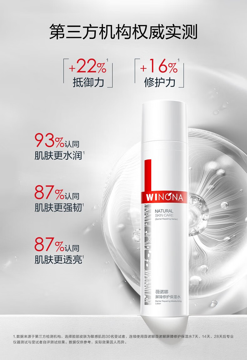 薇诺娜（WINONA）屏障修护套装 屏障特护霜50g保湿水120ml洗面奶80g 修护舒缓补水 屏障修护洁水霜3件套