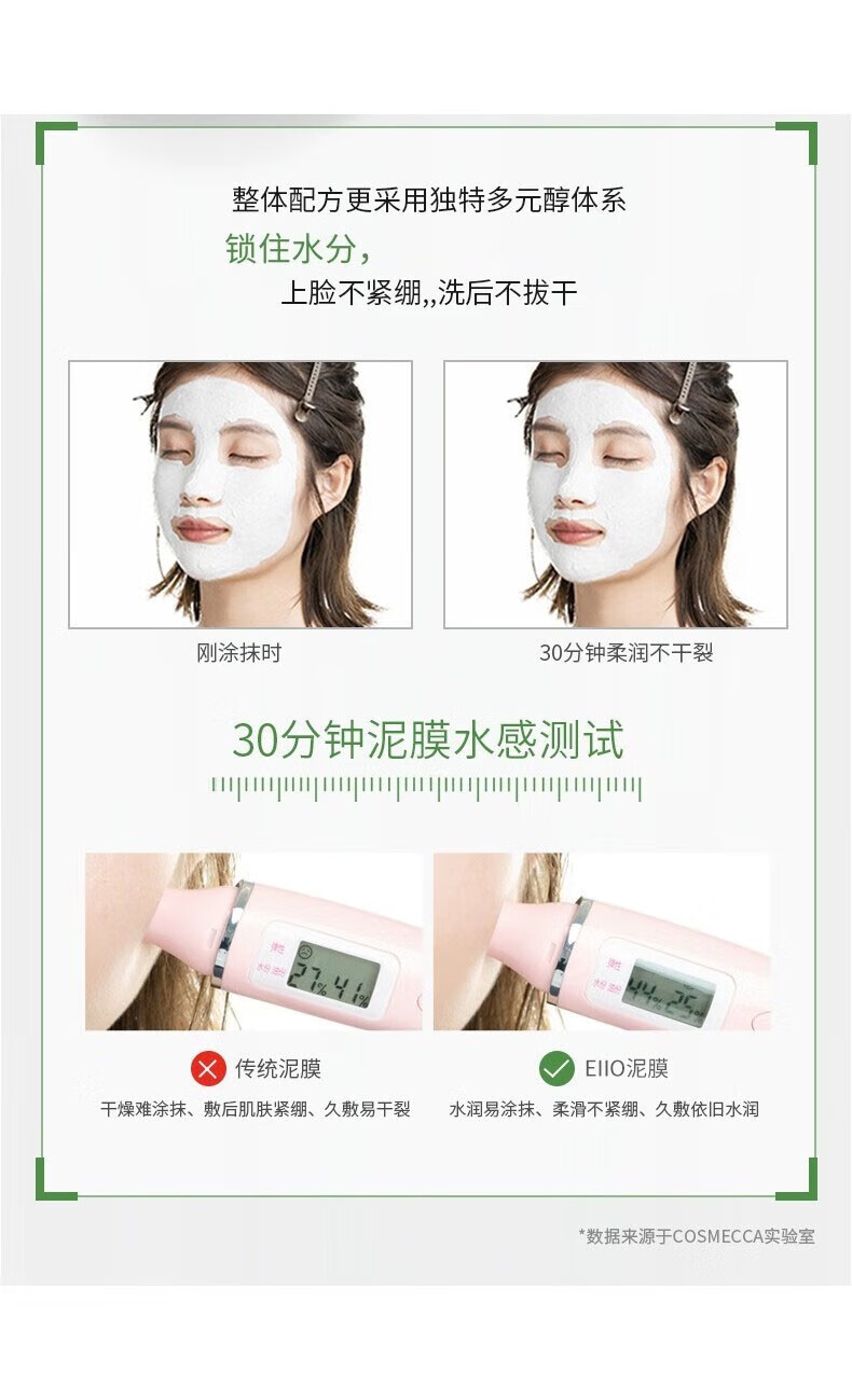 奕沃（EIIO）清洁面膜泥膜清洁黑头粉刺舒缓控油涂抹补水保湿ello 泥膜两件