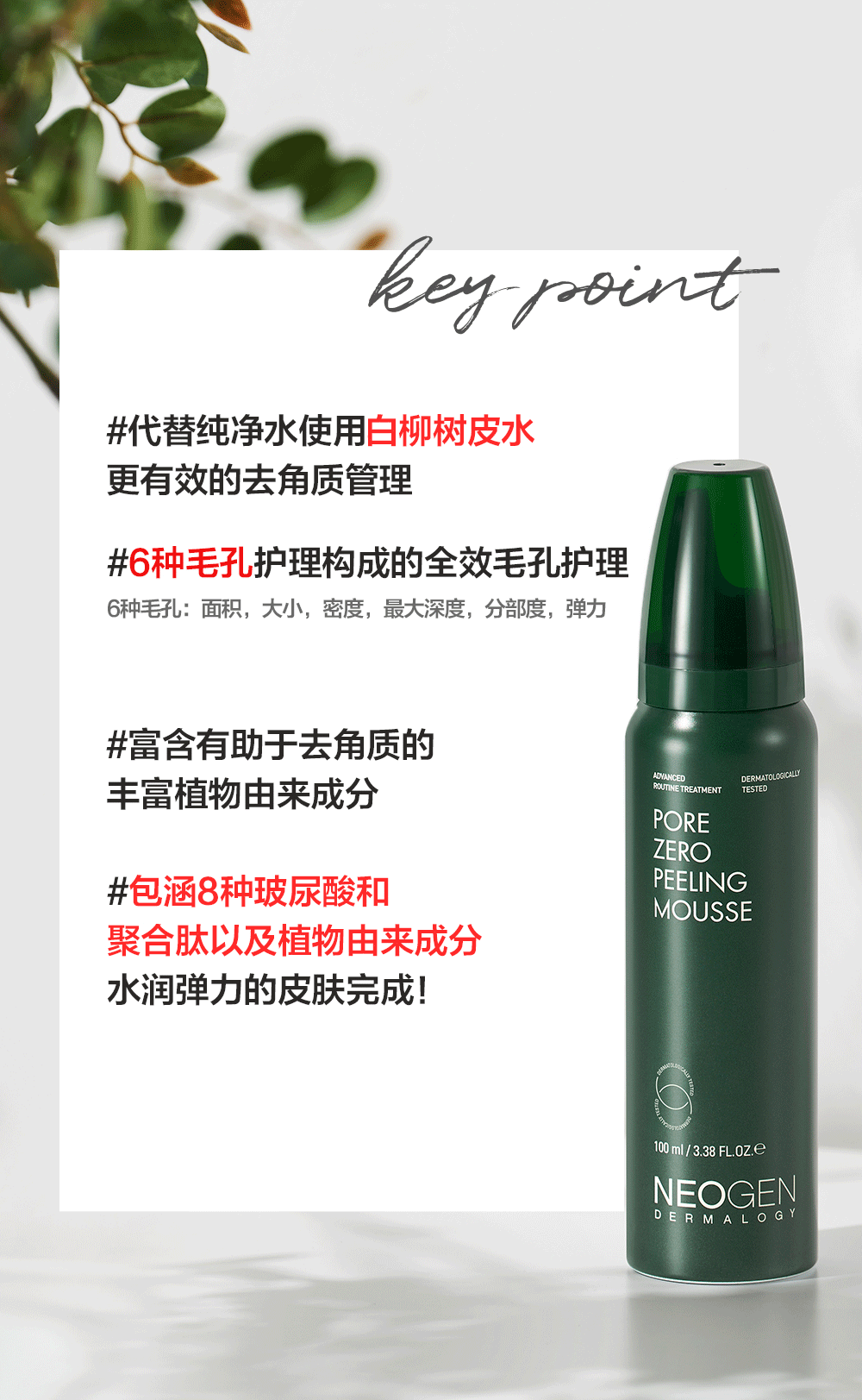 妮珍（NEOGEN）韩国Neogen妮珍去角质洁面慕斯深沉清洁毛孔黑头角质男女面部清洁 洁面慕斯100ml