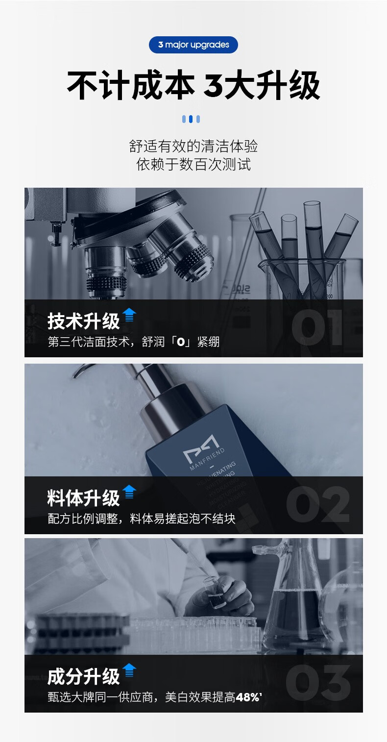 麦芙迪（MANFRIEND）美白洗面奶男补水保湿抗痘去黑头深层清洁控油除螨虫男士护肤品 美白洗面奶200g