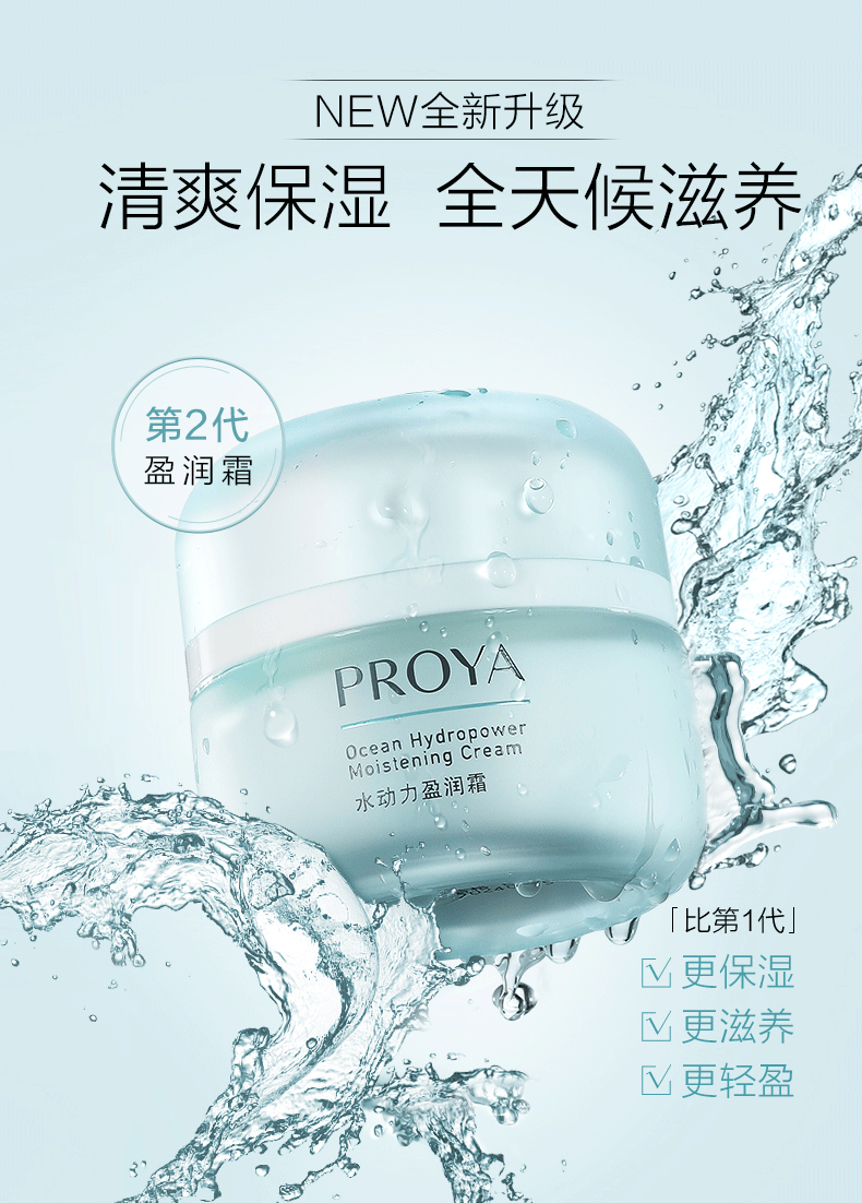 珀莱雅（PROYA）面霜保湿补水女士提拉紧致滋润清爽不油护肤品高润肤男日晚霜官网 【倍润型】水漾芯肌透润霜50g