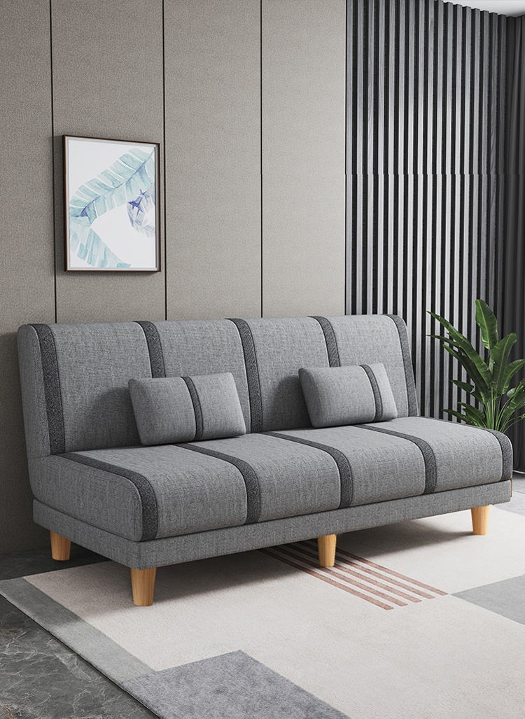 斐思莱乐 折叠沙发床两用沙发客厅小户型现代简约多功能公寓出租房床沙发布艺简易午睡折叠床懒人沙发 浅灰色科技布 长1.2米宽1米【不带抱枕】
