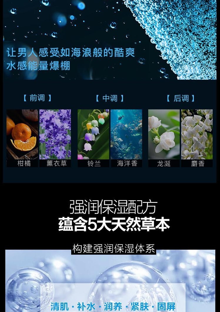 百雀羚（PECHOIN） 百雀羚男士爽肤水 水能保湿强润能量水 控油补水保湿修护护肤品 水能保湿强润能量水100ml