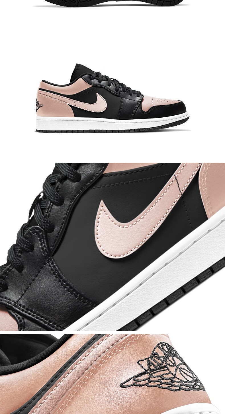 nike耐克男鞋2021夏季新款air jordan 1 low aj1黑粉脚趾脏粉低帮篮球