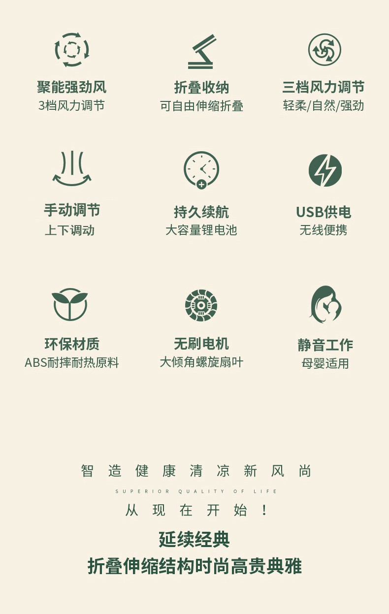 灰妮子美妆工具折叠USB充电桌面家用便携宿舍台式迷你电风扇 直插款