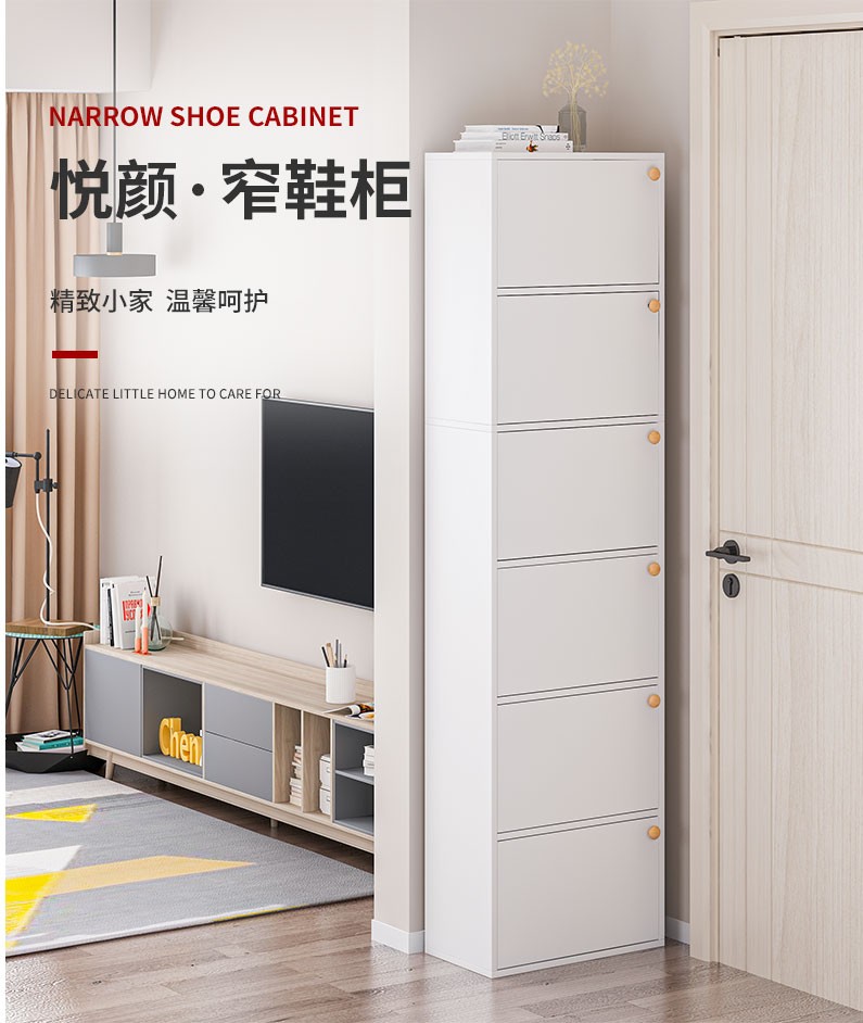 简座鞋柜家用门口窄高立式省空间夹缝大容量多层防鞋小架子防尘经济型收纳柜办公柜 【四门九层】太空灰色42*30*138cm