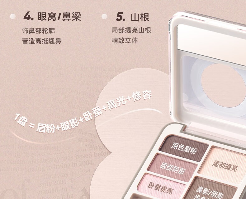 橘朵拍立得眼眉综合盘 眼影盘大地色修容哑光高光防水防汗 生日礼物女 【经典款】#01大地色 3.6g