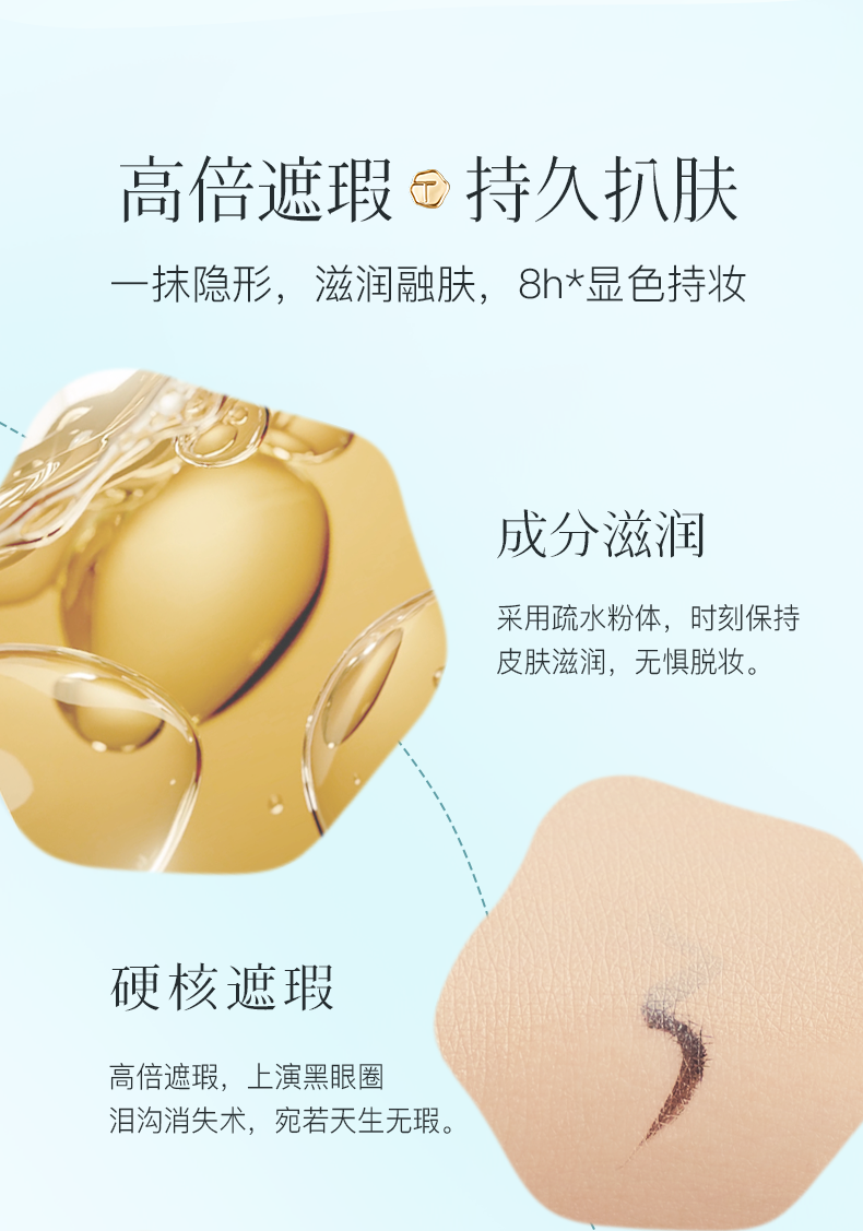 彩棠TIMAGE三色遮瑕盘遮瑕膏遮斑点痘印泪沟法令纹黑眼圈男女通用 遮瑕盘01鹅绒 5.1g