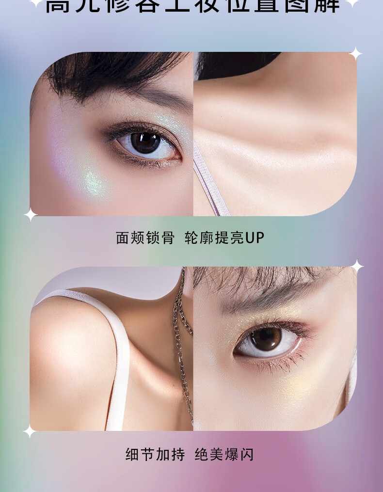 罗小曼（ROMANTIC BEAUTY） RMT罗小曼变色龙高光修容盘脸部提亮闪粉偏光细闪一体盘立体 #02 水晶石【变色龙款】