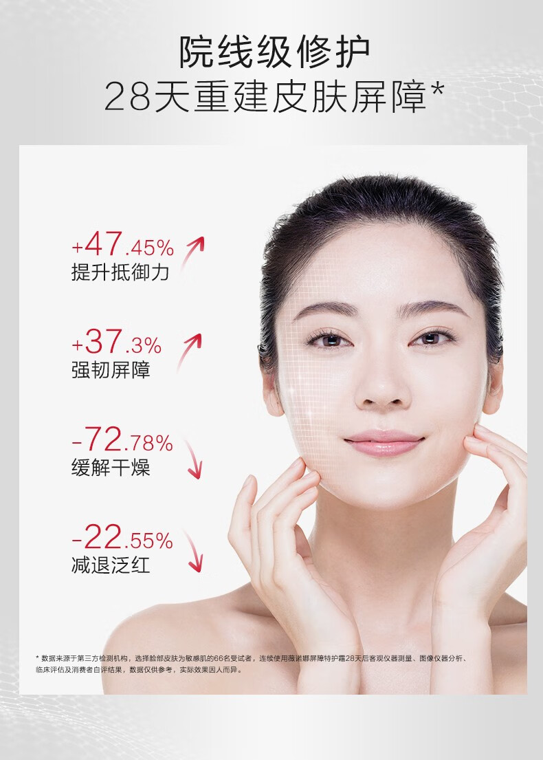 薇诺娜屏障特护霜 舒缓修护敏感肌改善泛红皮肤补水保湿滋润面霜敏感肌 屏障霜50g*2支