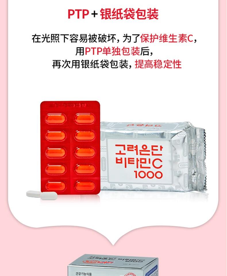 韓國 高麗銀丹 劉在石推薦 VC維生素C 高濃度補充營養 增強抗性120粒 1盒