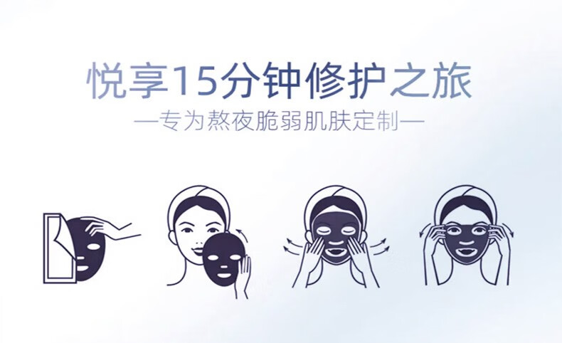 碧然堂熬夜焕颜面膜10片/盒补水保湿男女士学生护肤品干油皮痘肌 熬夜焕颜面膜25ml*10片