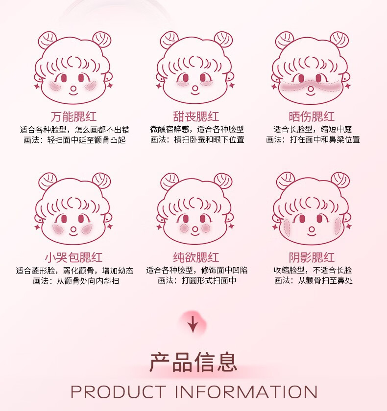 罗小曼（ROMANTIC BEAUTY）气泡腮红修容高光修容盘质感裸妆自然提亮肤色送女友生日礼物 #F18粉雾弹-膨胀色