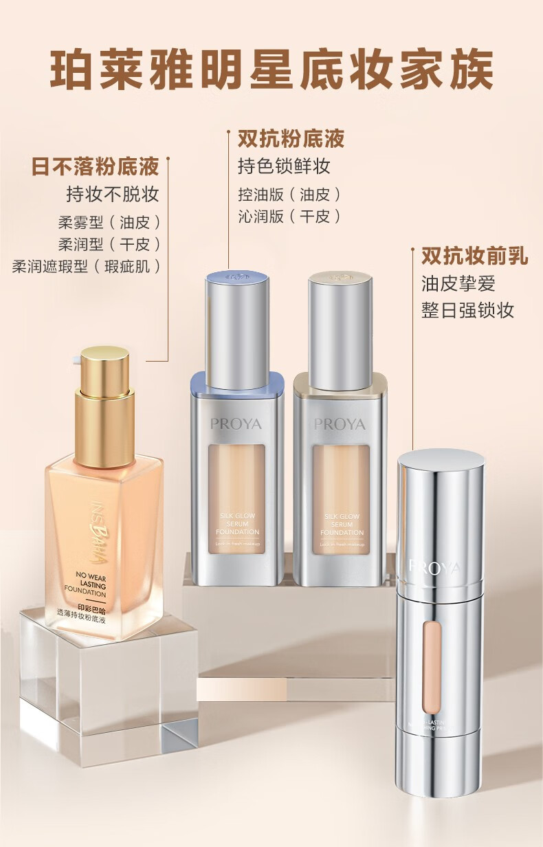珀莱雅（PROYA） 双抗粉底液干皮油皮亲妈持久水润保湿遮瑕控油礼物 【干皮力荐】沁润版(象牙色)30ml