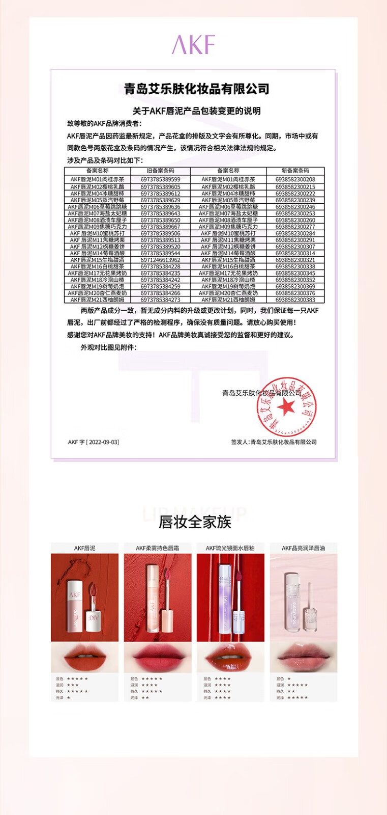 AKF唇泥口红唇釉丝绒哑光M07学生雾面01显白秋冬唇彩情人节礼物 M20杏仁燕麦奶+唇膏棉签