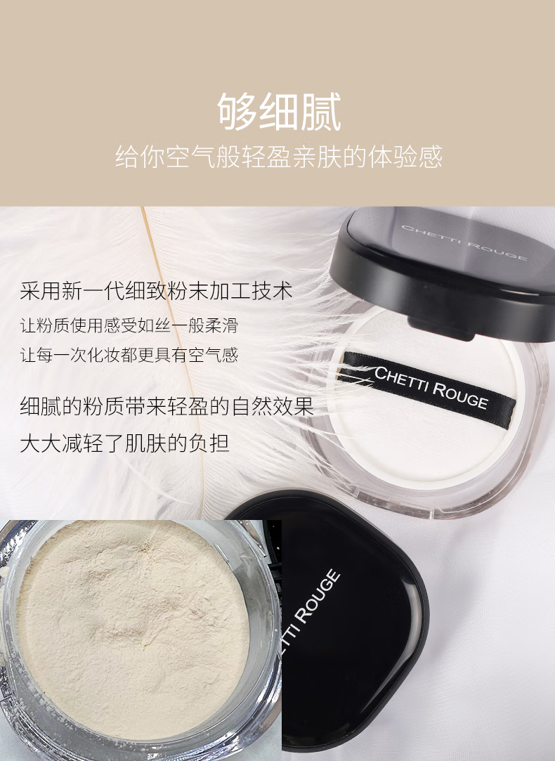 轩谛（ChettiRouge）裸光焕颜男士学生党散粉控油哑光自然轻薄赠粉扑男生化妆 裸肤色+散粉扑1个+503BB试用1支