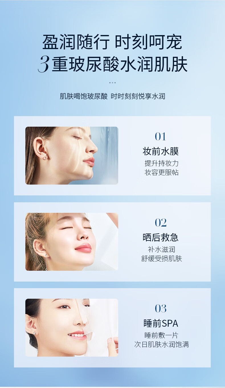 LLV 肌肽面膜补水保湿提亮烟酰胺精华原液淡化细纹收缩毛孔玻尿酸弹润水光女 25ml*7片